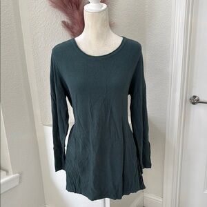 Style & Co Women's Dark Green, round neck Accordion Sweater Size L